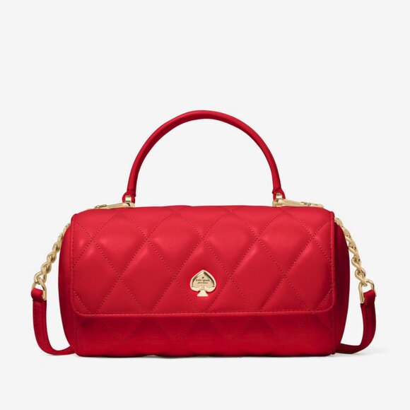 Kate Spade Heart 3D Barrel Quilted Crossbody - Ruby Red - Love Shack KK175